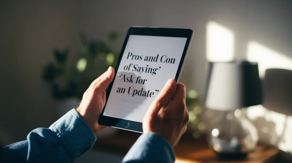 Pros and Cons of Saying "Ask for an Update"