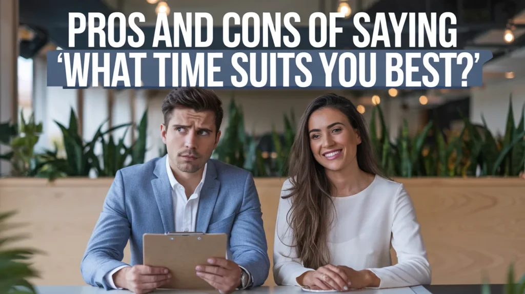 Pros and Cons of Saying ‘What Time Suits You Best?’