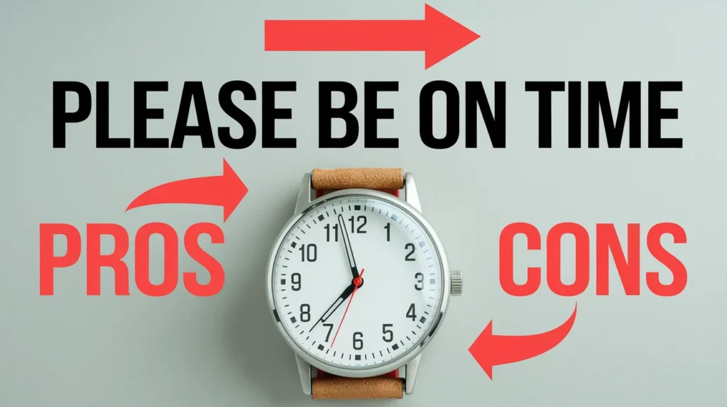 Pros or Cons of Saying "Please Be On Time"