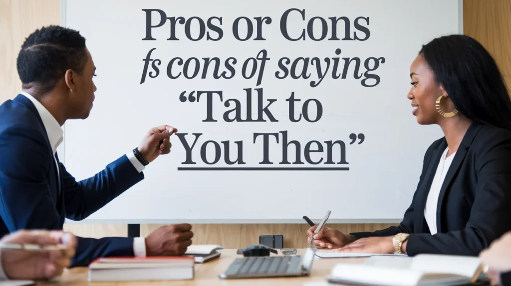 Pros or Cons of Saying "Talk to You Then"