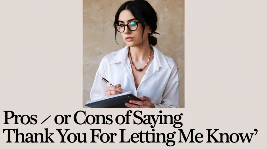 Pros or Cons of Saying “Thank You for Letting Me Know”