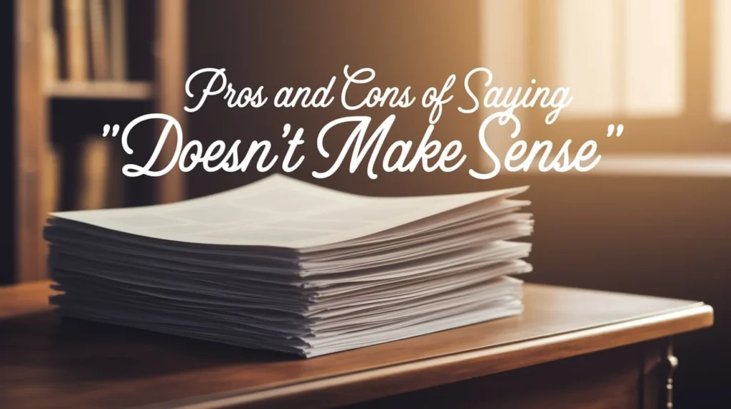 Pros and Cons of Saying "Doesn’t Make Sense"