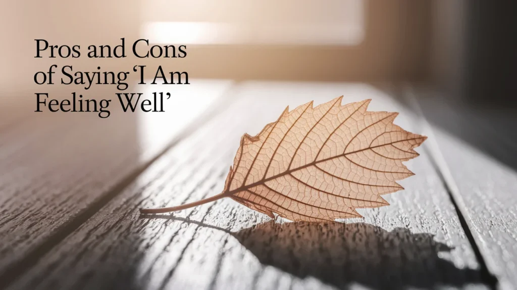Pros and Cons of Saying “I Am Not Feeling Well”