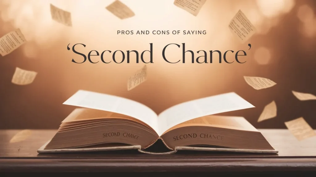 Pros and Cons of Saying “Second Chance”