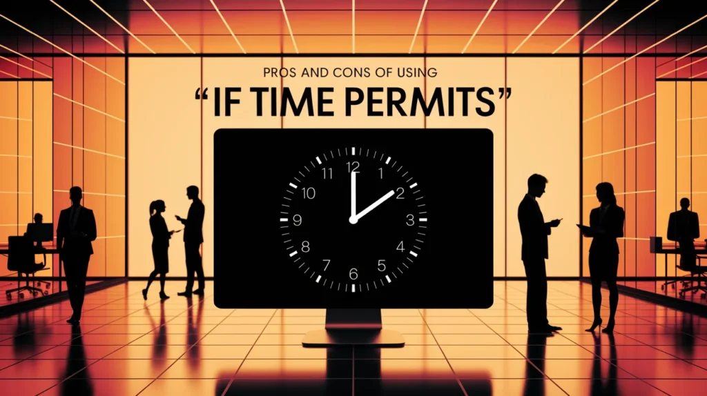 Pros and Cons of Using “If Time Permits”
