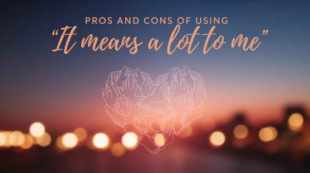 Pros and Cons of Using “It Means a Lot to Me”