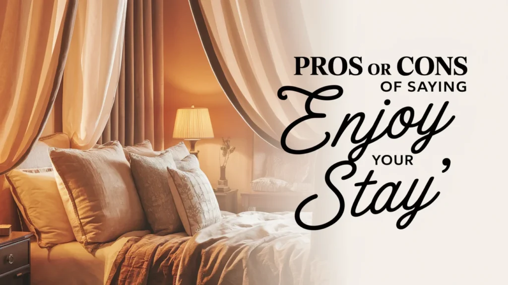 Pros or Cons of Saying "Enjoy Your Stay"
