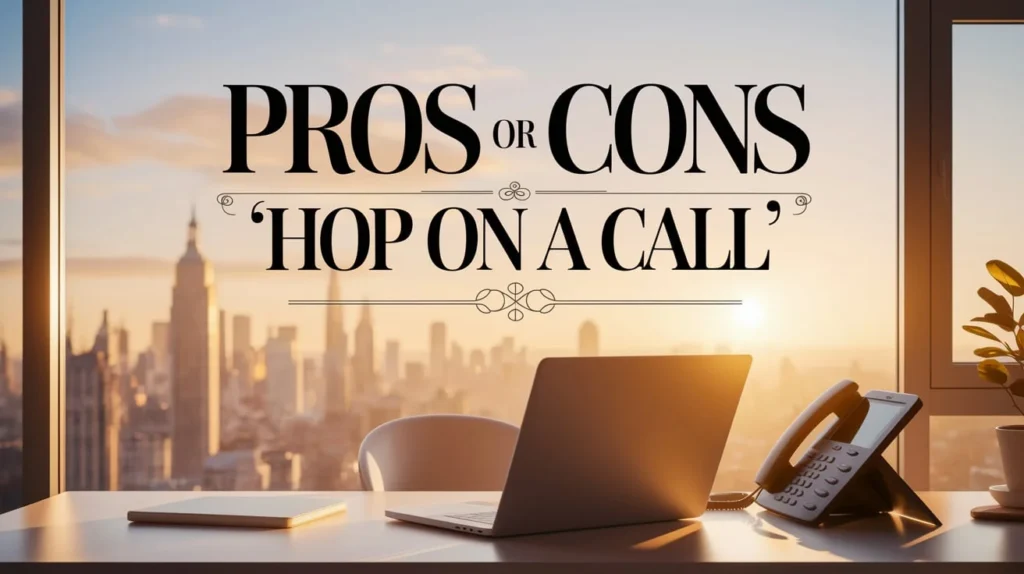 Pros or Cons of saying "Hop on a Call"