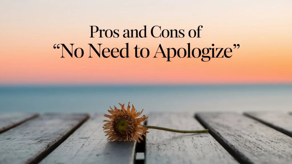 Pros and Cons of Saying "No Need to Apologize"