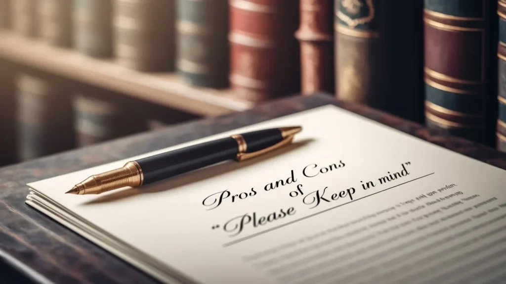 Pros and Cons of Saying "Please Keep In Mind"