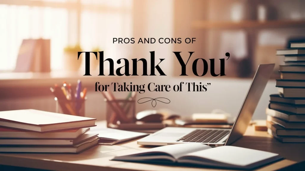 Pros and Cons of Saying "Thank You for Taking Care of This"