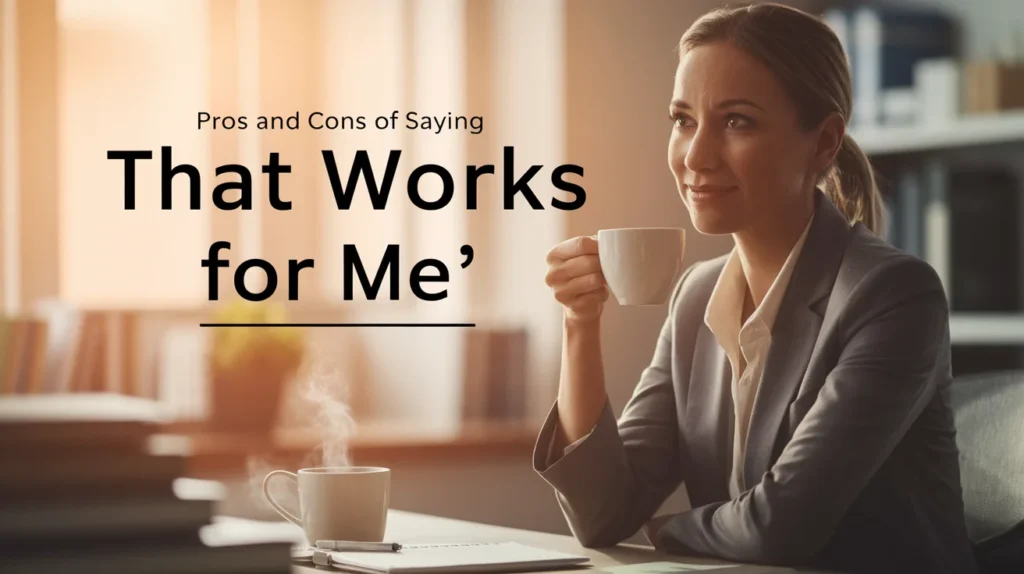 Pros and Cons of Saying “That Works for Me”